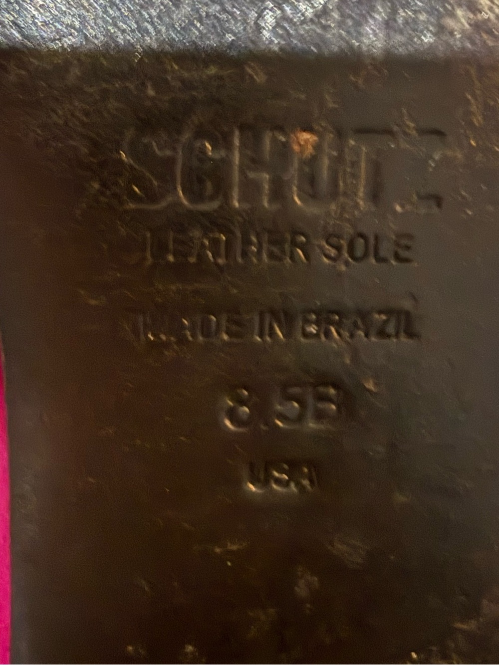 Schutz Fuchsia Suede Pointed Toe Flats with Metallic Cap - Picture 5 of 5